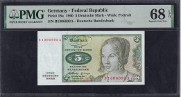 Germany, 5 Deutsche Mark, 1960, Superb Gem UNC 68 EPQ, TOP POP