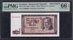 Germany, 5 Mark, 1964, Gem UNC 66 EPQ, 'SPECIMEN'
