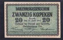 Germany POSEN, 20 Kopeken, 1916, VF-XF