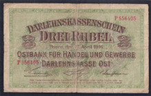 Germany POSEN, 3 Rubel, 1916, F