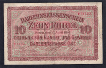 Germany POSEN, 10 Rubel, 1916, F
