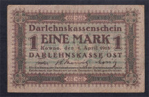 Germany KOWNO, 1 Mark, 1918, VF