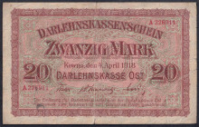 Germany KOWNO, 20 Mark, 1918, VF-F