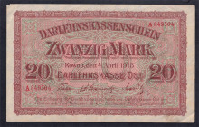 Germany KOWNO, 20 Mark, 1918, VF