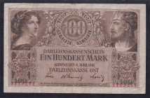 Germany KOWNO, 100 Mark, 1918, F