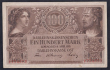 Germany KOWNO, 100 Mark, 1918, VF