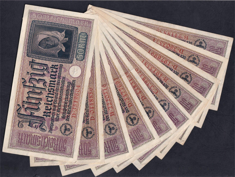 Germany, Occupied Territories - WWII, 50 Reichsmark, 1940-1945, XF, Pick: R140, ...
