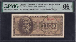 Greece, 500000 Drachmai, 1944, Gem UNC 66 EPQ