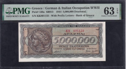 Greece, 5000000 Drachmai, 1944, Choice UNC 63 EPQ