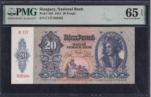Hungary, 20 Pengo, 1941, Gem UNC 65 EPQ