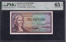 Iceland, 10 Kronur, 1961, Gem UNC 65 EPQ