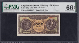 Kingdom of Greece, 1000 Drachmai, 1950, Gem UNC 66 EPQ