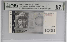 Kyrgyzstan, 1000 Som, 2010, Superb Gem UNC 67 EPQ, ERROR