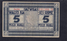 Latvia, 5 Rubel, 1919, XF