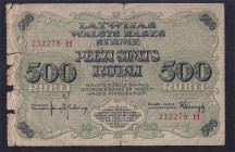 Latvia, 500 Rubel, 1920, VG