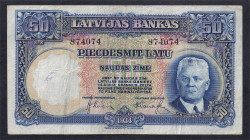 Latvia, 50 Latu, 1934, VF