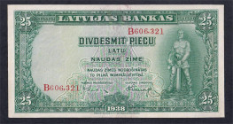 Latvia, 25 Latu, 1938, UUC