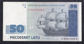 Latvia, 50 Latu, 1992, XF