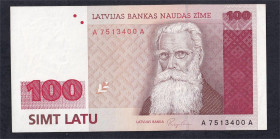Latvia, 100 Latu, 1992, UUC
