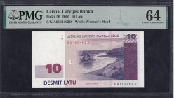 Latvia, 10 Latu, 2000, Choice UNC 64