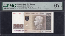 Latvia, 500 Latu, 2008, Superb Gem UNC 67 EPQ
