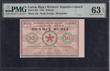 Latvia, 10 Rubli, 1919, Choice UNC 63 EPQ