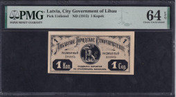 Latvia - Libava, 1 Kopek, 1915, Choice UNC 64 EPQ