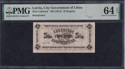 Latvia - Libava, 25 Kopeks, 1915, Choice UNC 64 EPQ