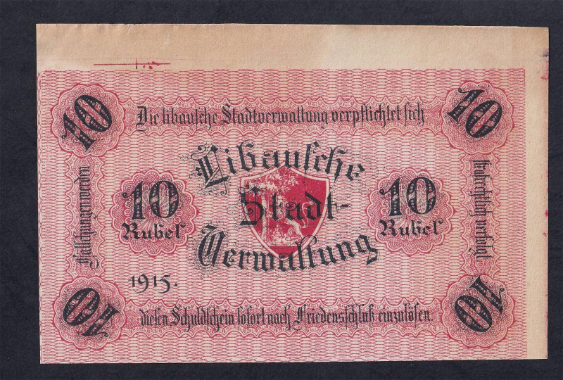 Latvia - Libava, City Government of Libau, 10 Rubel, 1915, AU