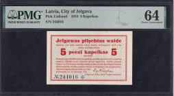 Latvia - Mitau, 5 Kapeikas, 1915, Choice UNC 64