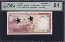 Lebanon, 1 Livre, 1952-64, Choice UNC 64, SPECIMEN