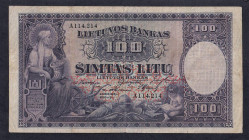 Lithuania, 100 Litu, 1928, VF
