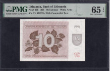 Lithuania, 10 Talonas, 1991, Gem UNC 65 EPQ