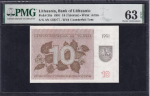 Lithuania, 10 Talonas, 1991, Choice UNC 63 EPQ