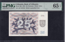 Lithuania, 25 Talonas, 1991, Gem UNC 65 EPQ
