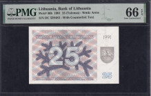 Lithuania, 25 Talonas, 1991, Gem UNC 66 EPQ