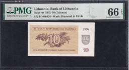 Lithuania, 10 Talonas, 1992, Gem UNC 66 EPQ