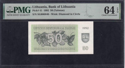 Lithuania, 50 Talonas, 1992, Choice UNC 64 EPQ
