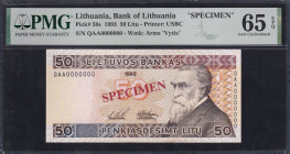 Lithuania, 50 Litu, 1993, Gem UNC 65 EPQ, 'SPECIMEN'