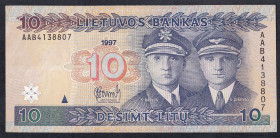 Lithuania, 10 Litu, 1997, XF
