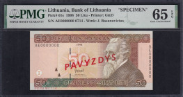 Lithuania, 50 Litu, 1998, Gem UNC 65 EPQ, ''SPECIMEN''