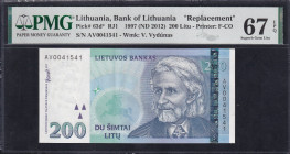 Lithuania, 200 Litu, 1997, Superb Gem UNC 67 EPQ, ''Replacement'' TOP POP