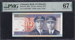 Lithuania, 10 Litu, 2001, Superb Gem UNC 67 EPQ,