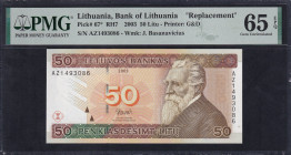 Lithuania, 50 Litu, 2003, Gem UNC 65 EPQ,  ''Replacement''