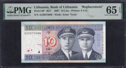 Lithuania, 10 Litu, 2007, Gem UNC 65 EPQ,  ''Replacement''
