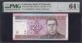 Lithuania, 20 Litu, 2007, Choice UNC 64 EPQ,