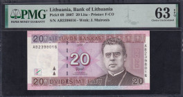 Lithuania, 20 Litu, 2007, Choice UNC 63 EPQ,