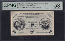 Lithuania, 10 Punkte, 1945, Choice About UNC 58