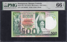 Madagascar, 500 Francs = 100 Ariary, 1974, Gem UNC 66 EPQ