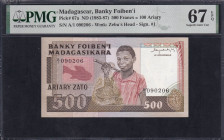 Madagascar, 500 Francs = 100 Ariary, 1983-1987, Superb Gem UNC 67 EPQ